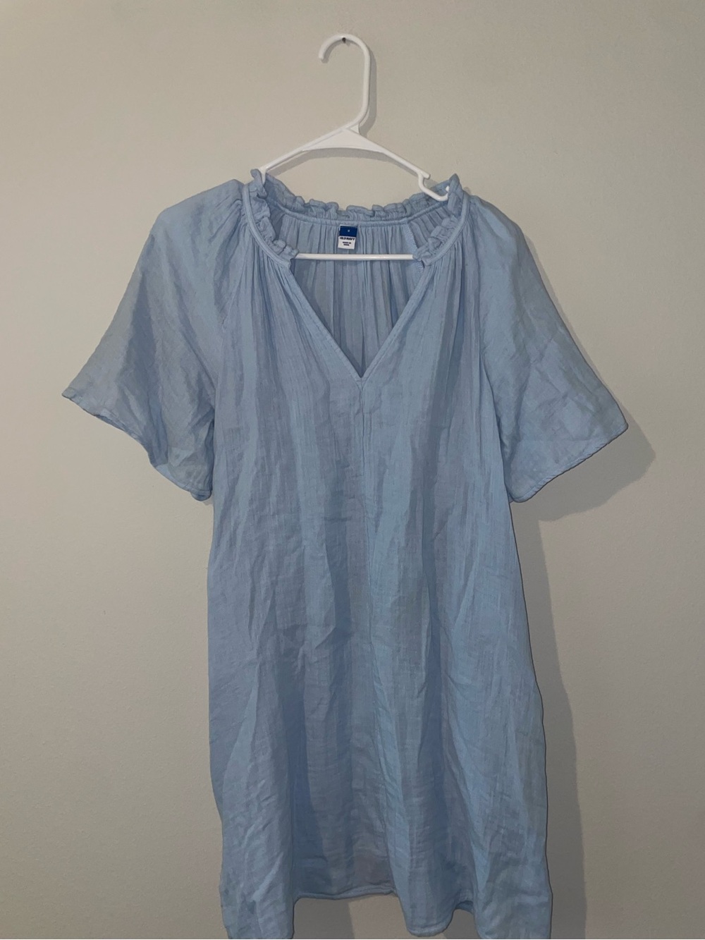 Old navy 100 % cotton beachy Light Blue V-Neck Dress